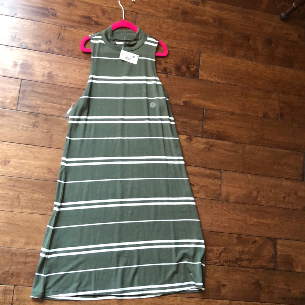 A green and white striped dress never worn